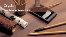  Presentation with korean culture - PPT theme enhanced with korean culture background and a  colored foreground