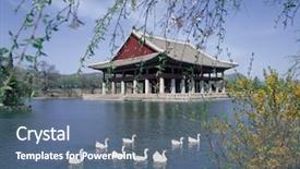  Presentation with korean culture - Colorful presentation enhanced with korean culture backdrop and a ocean colored foreground