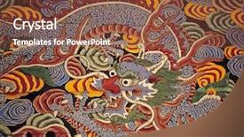  Presentation with korean culture - Presentation theme consisting of korean culture background and a tawny brown colored foreground