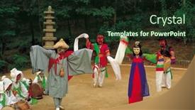  Presentation with korean culture - Slides featuring korean-culture background and a tawny brown colored foreground