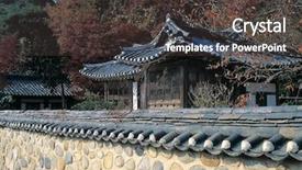  Presentation with korean culture - Colorful theme enhanced with korean-culture backdrop and a dark gray colored foreground