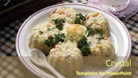  Presentation with korean food - Audience pleasing presentation design consisting of korean-delicious-food backdrop and a coral colored foreground