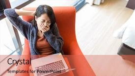  Presentation with tired - Beautiful slides featuring korean drama - young woman feeling tired backdrop and a red colored foreground