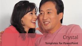  Presentation with korean - PPT theme having korean family background and a coral colored foreground