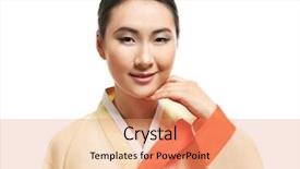  Presentation with traditional - Beautiful theme featuring korean festival - beautiful young woman dressed backdrop and a coral colored foreground
