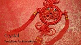  Presentation with chinese calligraphy - Cool new slide set with korean festival - traditional chinese knot calligraphy mean backdrop and a red colored foreground