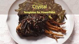  Presentation with korean food kimchi - Presentation design having korean food kimchi background and a tawny brown colored foreground