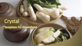  Presentation with kimchi - Presentation featuring korean food kimchi background and a tawny brown colored foreground