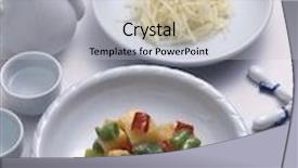  Presentation with korean food - Colorful presentation theme enhanced with korean food side dish backdrop and a light gray colored foreground