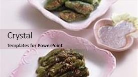  Presentation with korean food - Slides enhanced with korean food side dish background and a coral colored foreground