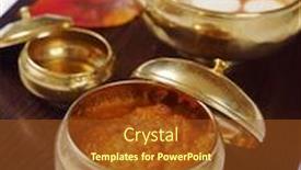  Presentation with korean food - Slide set enhanced with korean food background and a tawny brown colored foreground