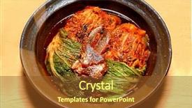  Presentation with korean food - Amazing slides having korean food backdrop and a tawny brown colored foreground