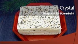  Presentation with korean food - Theme enhanced with korean-food background and a wine colored foreground