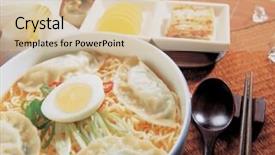  Presentation with korean food - Presentation theme with korean food background and a lemonade colored foreground