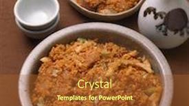  Presentation with korean food - PPT theme consisting of korean food background and a red colored foreground