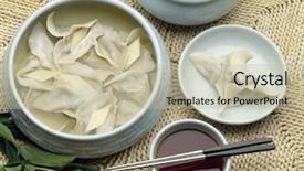  Presentation with korea - Presentation having korean food background and a mint green colored foreground