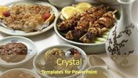  Presentation with korean food - Amazing PPT layouts having korean food backdrop and a coral colored foreground