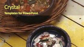  Presentation with korean food - Presentation having korean food background and a tawny brown colored foreground