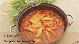  Presentation with korean food - Cool new slides with korean food backdrop and a coral colored foreground