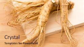  Presentation with ginseng - Slide set enhanced with korean fresh ginseng background and a yellow colored foreground