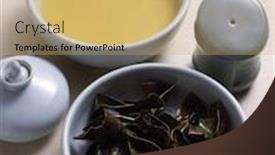  Presentation with korean - Beautiful presentation theme featuring korean-gruel-and-noodle backdrop and a yellow colored foreground