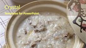  Presentation with noodle - Presentation theme enhanced with korean gruel and noodle background and a tawny brown colored foreground