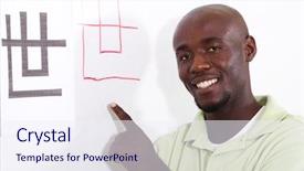  Presentation with korean language - Cool new presentation theme with korean language - african student learning chinese backdrop and a sky blue colored foreground