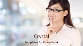  Presentation with korean language - Slide deck consisting of korean language - silent gesture by businesswoman background and a  colored foreground