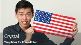  Presentation with national - Slides featuring korean language - young asian student showing us background and a dark gray colored foreground