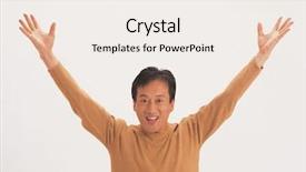  Presentation with korean language - Presentation design enhanced with korean man background and a  colored foreground