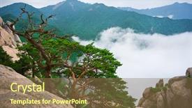  Presentation with korea - PPT layouts consisting of korean pines against cloudy seorak background and a violet colored foreground