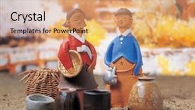  Presentation with korean culture - Beautiful slide set featuring korean puppet backdrop and a  colored foreground