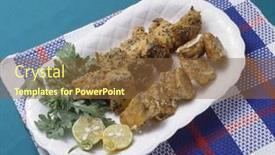  Presentation with korean food - Presentation enhanced with korean-roasted-food background and a tawny brown colored foreground