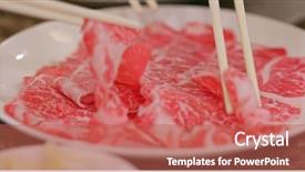  Presentation with chinese restaurant - Cool new slide deck with korean snacks - chinese hotpot restaurant backdrop and a coral colored foreground