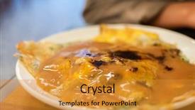  Presentation with korean - Amazing presentation theme having korean snacks - woman eat traditional taiwanese snack backdrop and a gold colored foreground