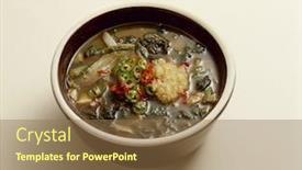  Presentation with korean food - Amazing theme having korean soup food backdrop and a coral colored foreground