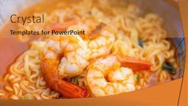  Presentation with instant noodles - PPT theme with korean-spicy-instant-noodles background and a gold colored foreground