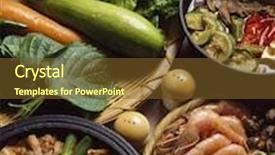  Presentation with korean food - Beautiful PPT theme featuring korean sweet food backdrop and a tawny brown colored foreground