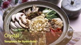  Presentation with korean food - Presentation with korean sweet food background and a tawny brown colored foreground