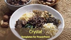  Presentation with korea - Beautiful presentation theme featuring korean sweet food backdrop and a tawny brown colored foreground