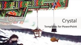  Presentation with korea - Presentation theme having korean tradition and symbol - artistic background and a white colored foreground