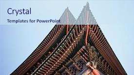  Presentation with korean culture - Slides with korean tradition and symbol background and a sky blue colored foreground