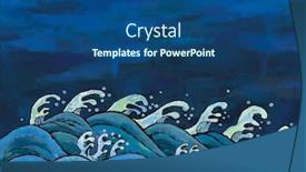  Presentation with korean - Beautiful PPT theme featuring korean tradition pattern backdrop and a ocean colored foreground