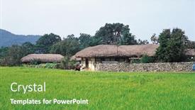  Presentation with korean - Presentation design consisting of  background and a  colored foreground