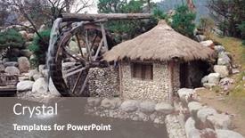  Presentation with korean - Audience pleasing presentation consisting of korean tradition backdrop and a gray colored foreground