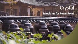  Presentation with korean culture - PPT theme with eiffel tower with moon background and a  colored foreground.