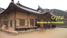  Presentation with korean culture - Colorful presentation theme enhanced with korean tradition backdrop and a  colored foreground