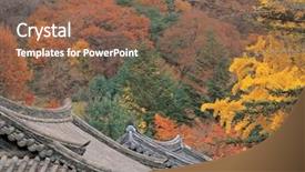  Presentation with korea - Presentation having korean traditional temples background and a  colored foreground