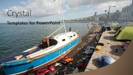  Presentation with refugees - Slides with kos-greece-sep-27-2015 background and a light blue colored foreground