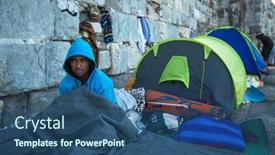  Presentation with refugee - Cool new presentation design with kos-greece-sep-28-2015 backdrop and a ocean colored foreground